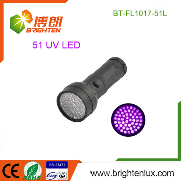 Factory Custom Made Aluminium 3 * AA batterie actionnée 390nm-395nm Camping Scorpion Handheld 51 led uv Flashlight Torch